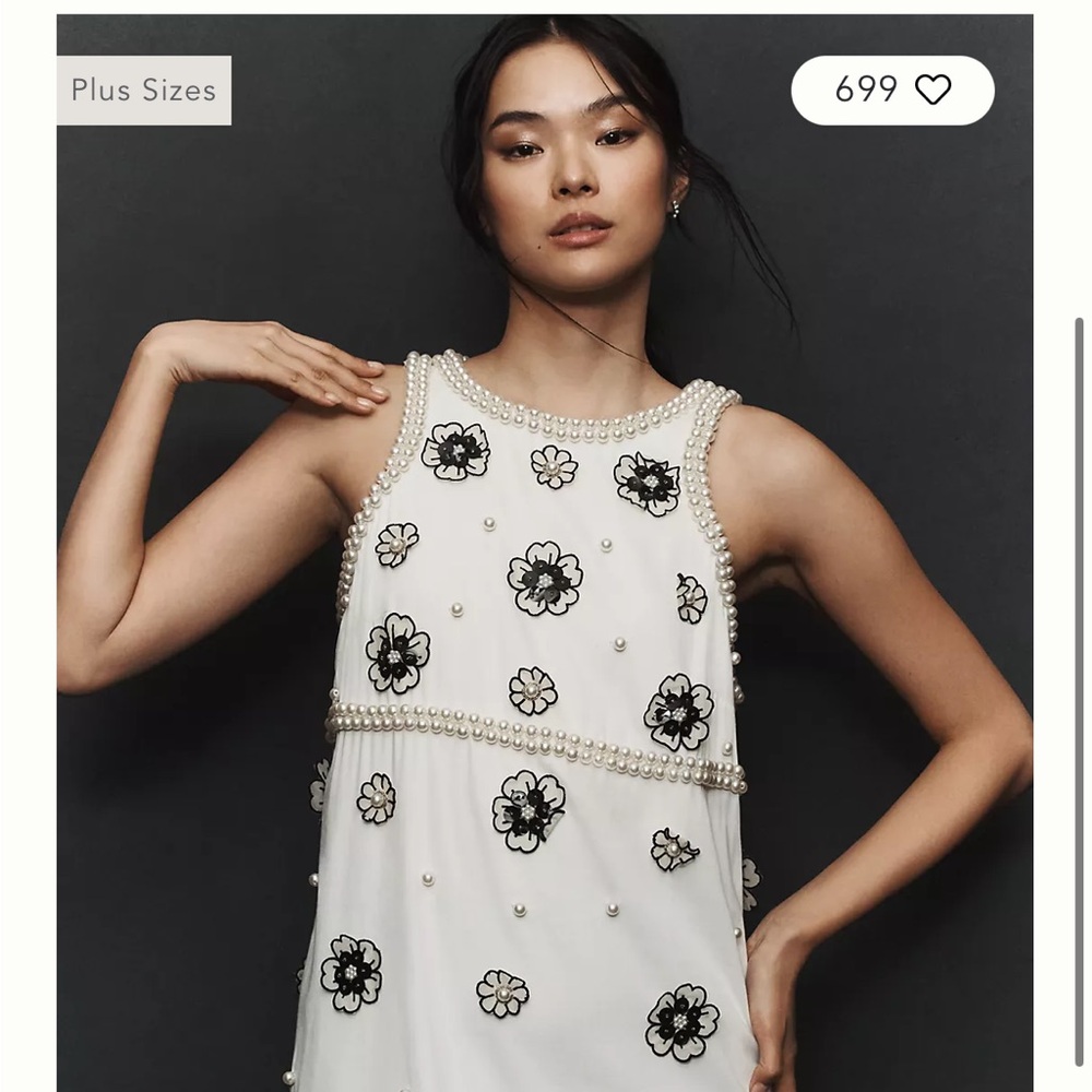 Maeve 3D Embellished Shift Mini Dress